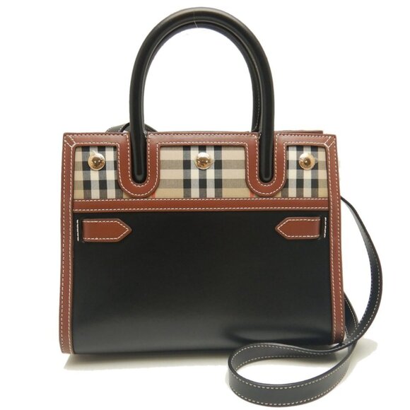 BURBERRY Black Leather Tote Bag - Picture 1 of 10